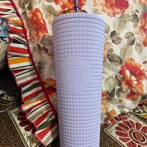 Starbucks purple grid cup